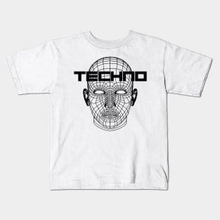 techno head design Kids T-Shirt